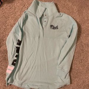 Pink 1/4 button up lounge wear